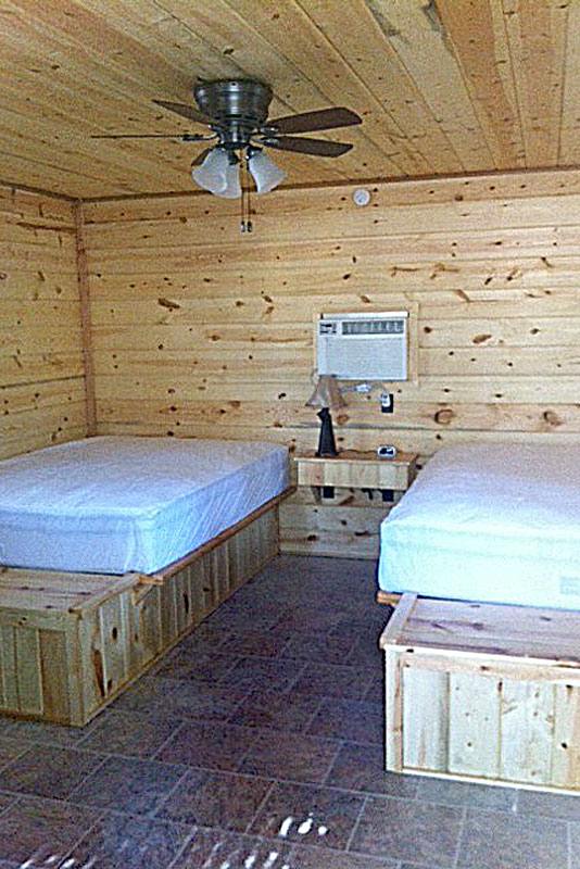 Beds in a camper cabin