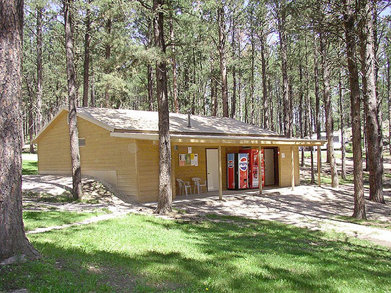 The upper bath house at Big Pine Campground